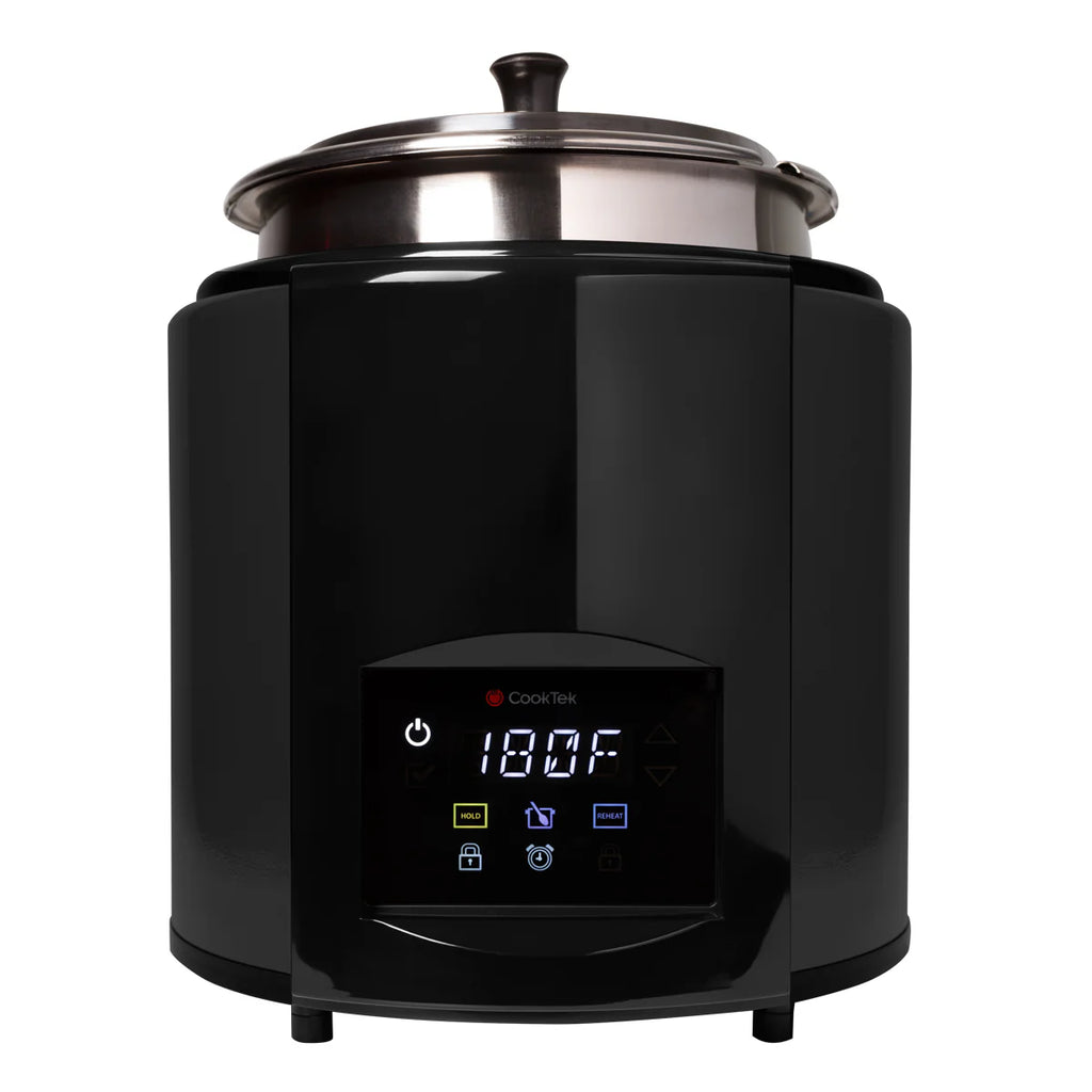 Cooktek 675101-BLACK 11 Inch Induction Soup Kettle Adjustable Temperature and Stainless Steel Tureen